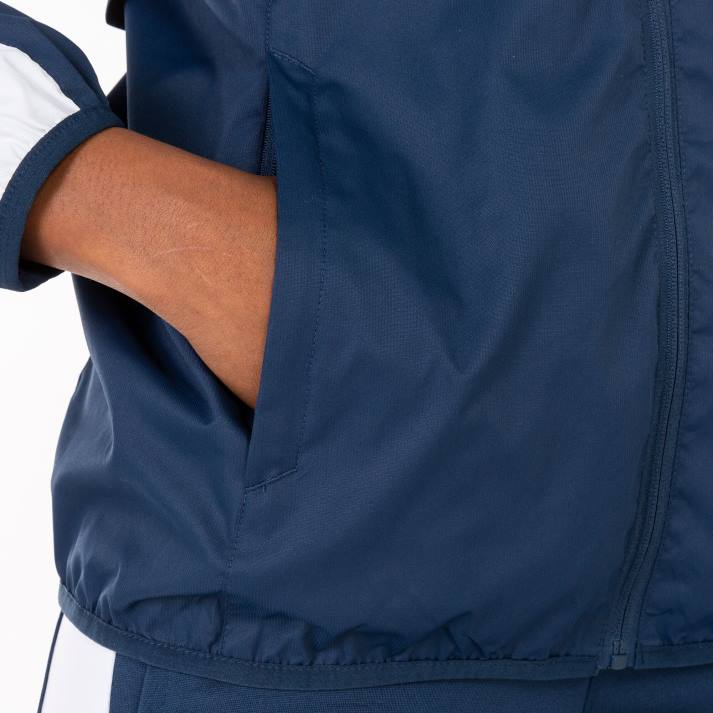 Joma 82P4R3813 الأزرق الداكن الأبيض بطولة سترة المطر الرابع نحيف