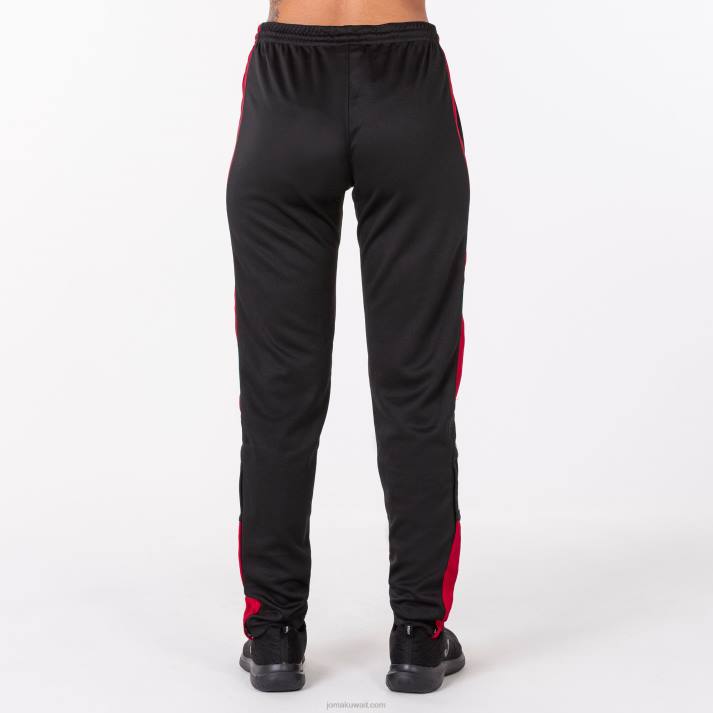 Joma 82P4R3833 أسود أحمر بطولة السراويل الطويلة الرابع نحيف