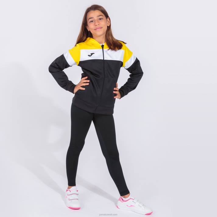 Joma 82P4R3844 أسود أصفر أبيض طاقم سترة مقنعين الرابع نحيف