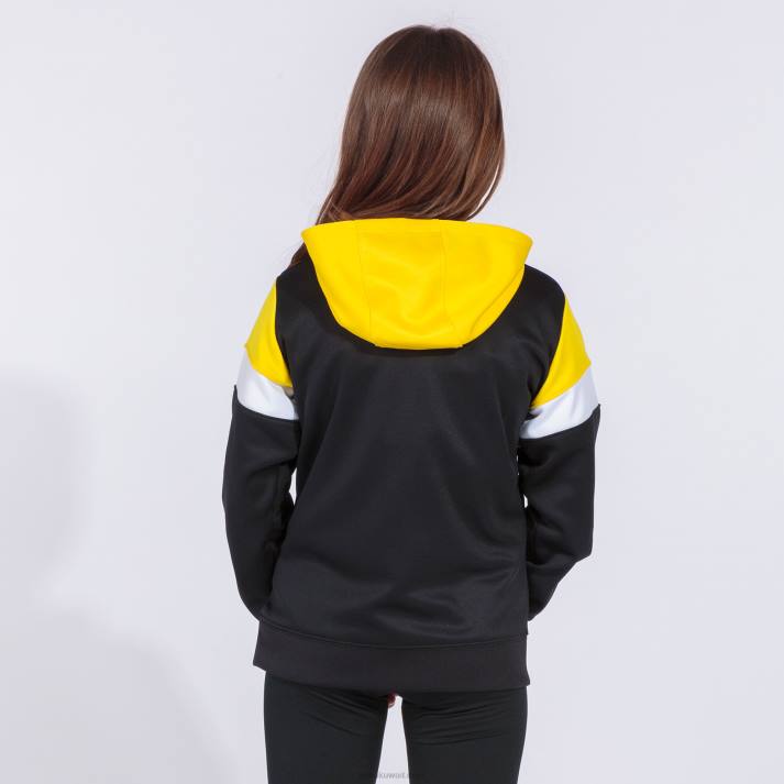 Joma 82P4R3844 أسود أصفر أبيض طاقم سترة مقنعين الرابع نحيف