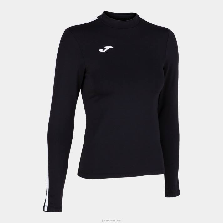 Joma 82P4R3857 أسود قميص طويل الأكمام استراحة نحيف