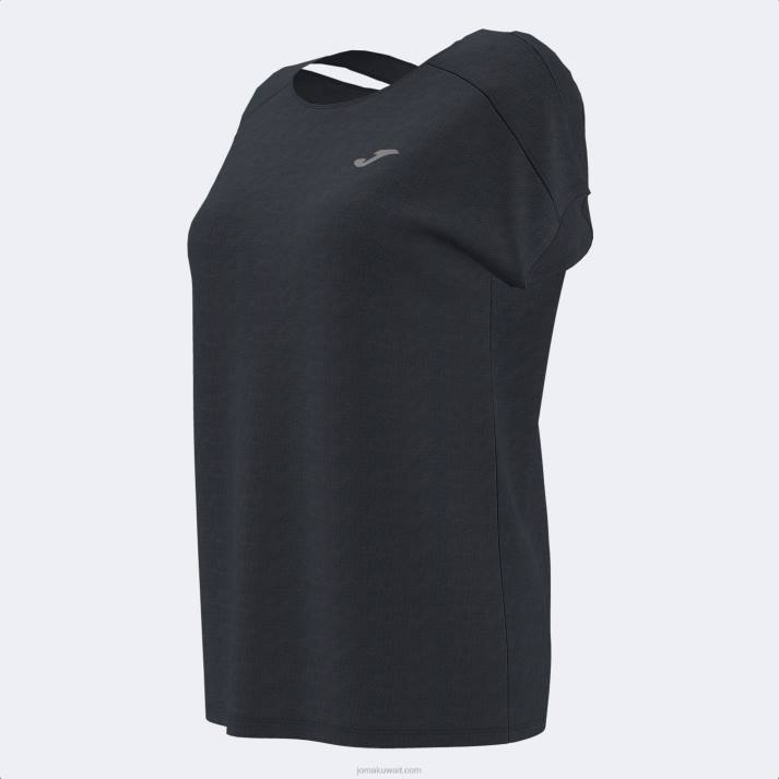 Joma 82P4R3858 أسود قميص قصير الأكمام الأساسية نحيف