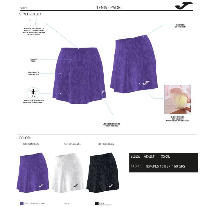 Joma 82P4R3890 أسود تنورة كانشا نحيف