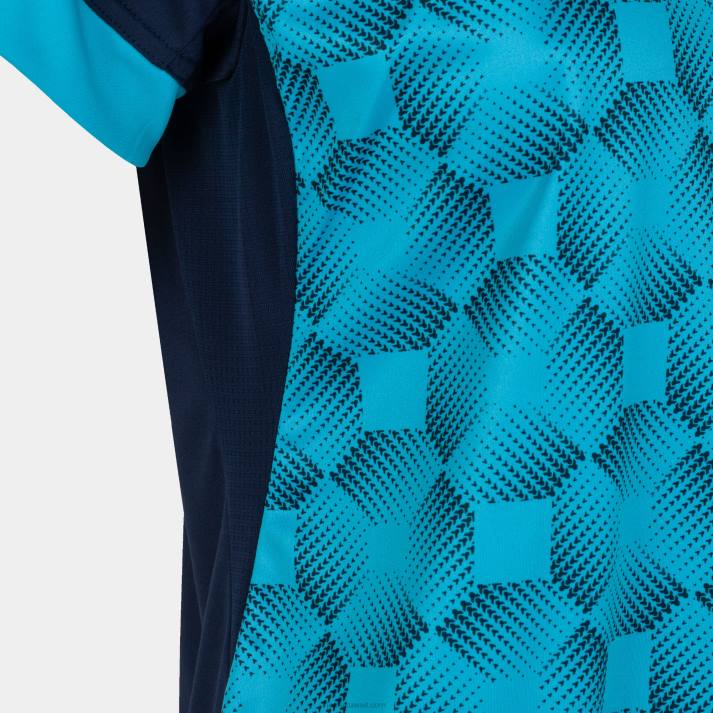 Joma 82P4R3902 الأزرق الداكن الفيروز الفلوريسنت قميص بأكمام قصيرة سوبر نوفا iii نحيف