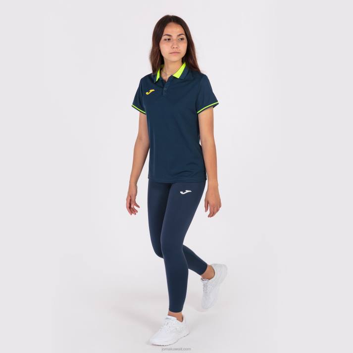 Joma 82P4R3907 الأزرق الداكن أصفر فلوري بطولة قميص بولو قصير الاكمام vi نحيف