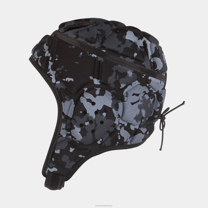 Joma 82P4R3911 أسود رمادي غامق حماية خوذة سلامة الرجبي