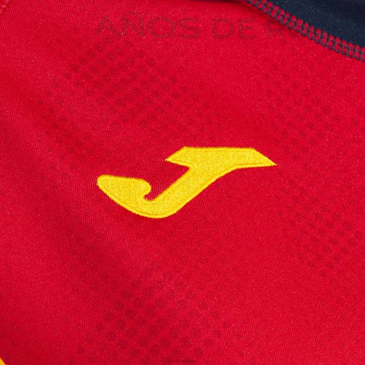 Joma 82P4R3915 أحمر قميص قصير الاكمام 1st موحدة الاتحاد الاسباني للرجبي نحيف