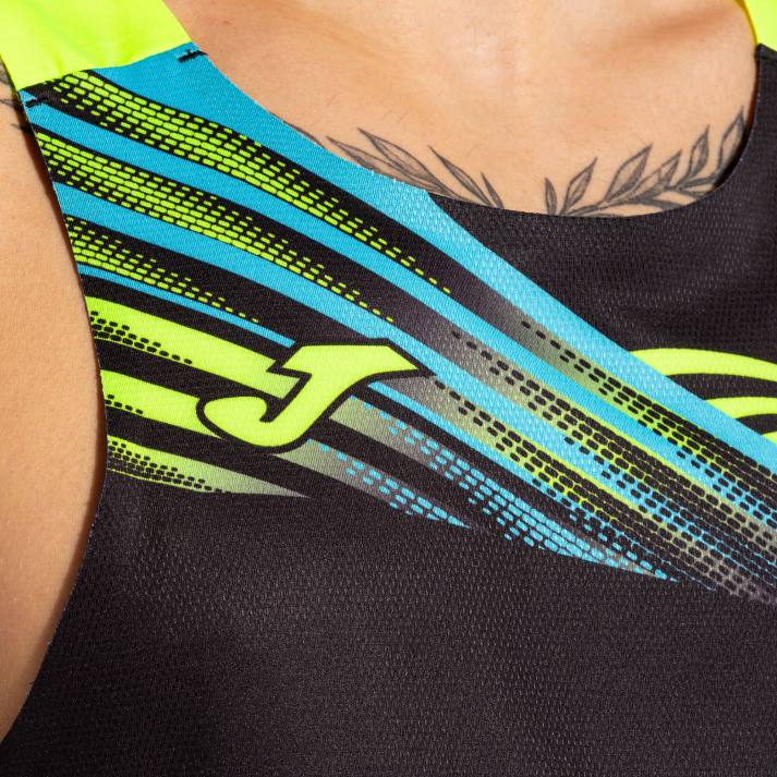 Joma 82P4R392 أسود أصفر فلوري بلا أكمام تي شيرت النخبة x رجال