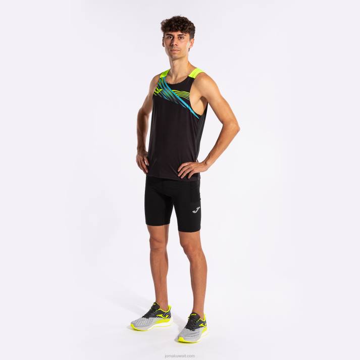 Joma 82P4R392 أسود أصفر فلوري بلا أكمام تي شيرت النخبة x رجال