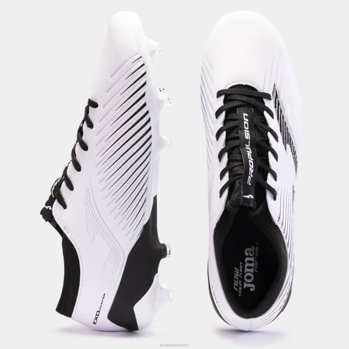 Joma 82P4R3931 أبيض أسود حذاء كرة القدم كوب الدفع 23 Fg Ground FG