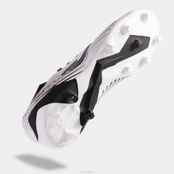 Joma 82P4R3931 أبيض أسود حذاء كرة القدم كوب الدفع 23 Fg Ground FG