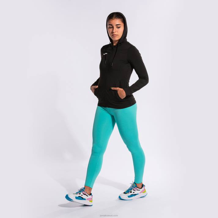 Joma 82P4R3942 أسود مقنعين سترة النحت الثاني نحيف