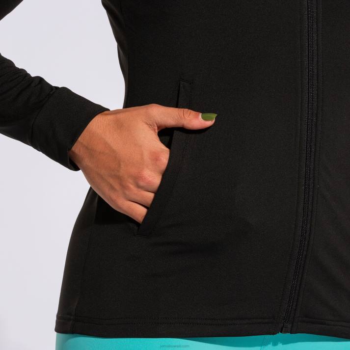 Joma 82P4R3942 أسود مقنعين سترة النحت الثاني نحيف