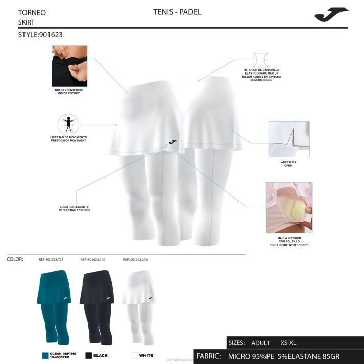 Joma 82P4R3944 أخضر تنورة كومبي تورنيو نحيف