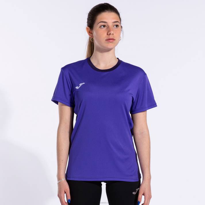 Joma 82P4R3955 أرجواني قميص قصير الأكمام الفائز الثاني نحيف
