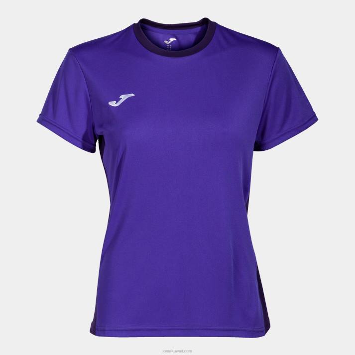 Joma 82P4R3955 أرجواني قميص قصير الأكمام الفائز الثاني نحيف