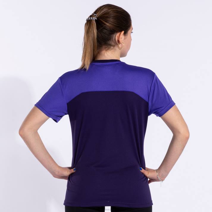 Joma 82P4R3955 أرجواني قميص قصير الأكمام الفائز الثاني نحيف