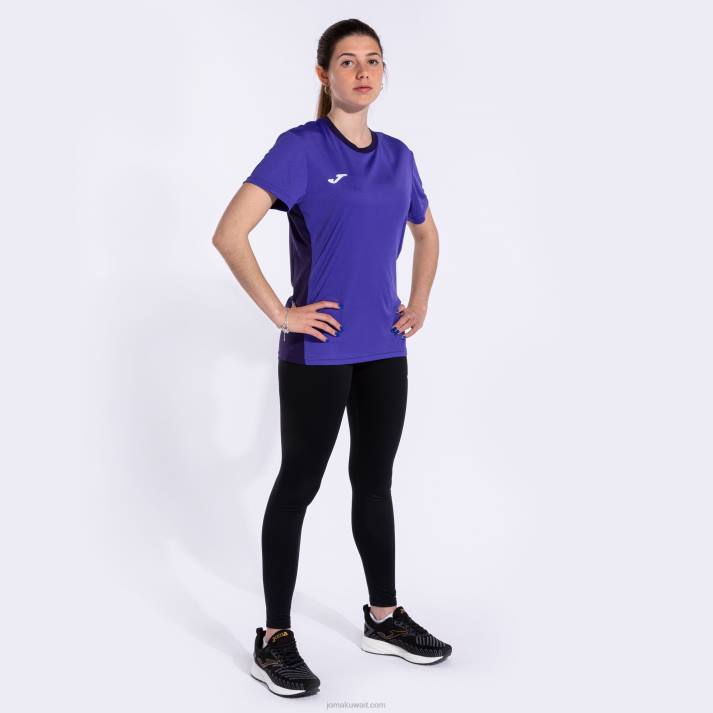 Joma 82P4R3955 أرجواني قميص قصير الأكمام الفائز الثاني نحيف