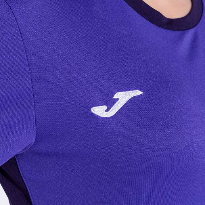 Joma 82P4R3955 أرجواني قميص قصير الأكمام الفائز الثاني نحيف