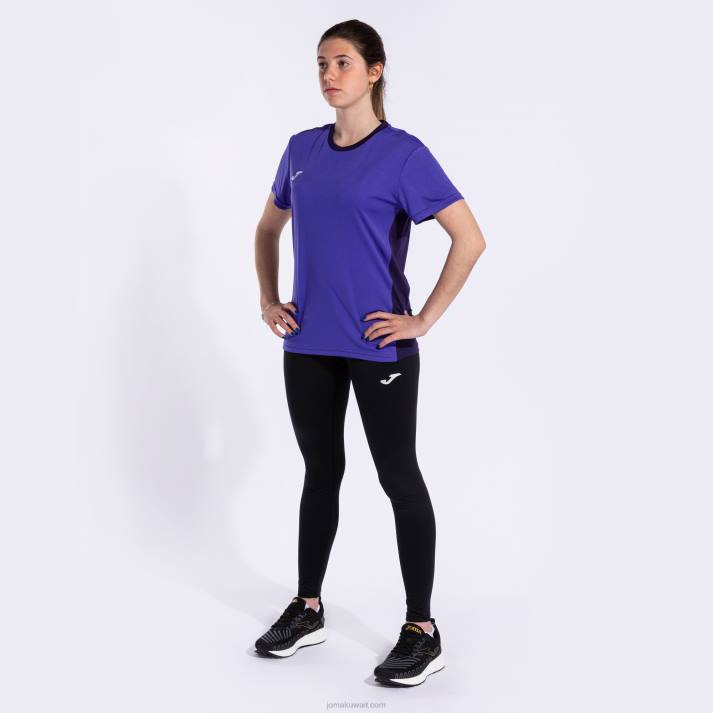 Joma 82P4R3955 أرجواني قميص قصير الأكمام الفائز الثاني نحيف