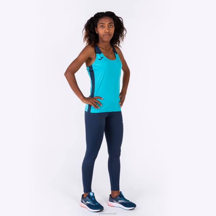 Joma 82P4R3956 الفلورسنت الفيروز الأزرق الداكن أعلى سجل للدبابات الثاني نحيف