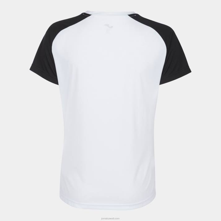 Joma 82P4R3998 أبيض أسود قميص بأكمام قصيرة أكاديمية رابعا نحيف