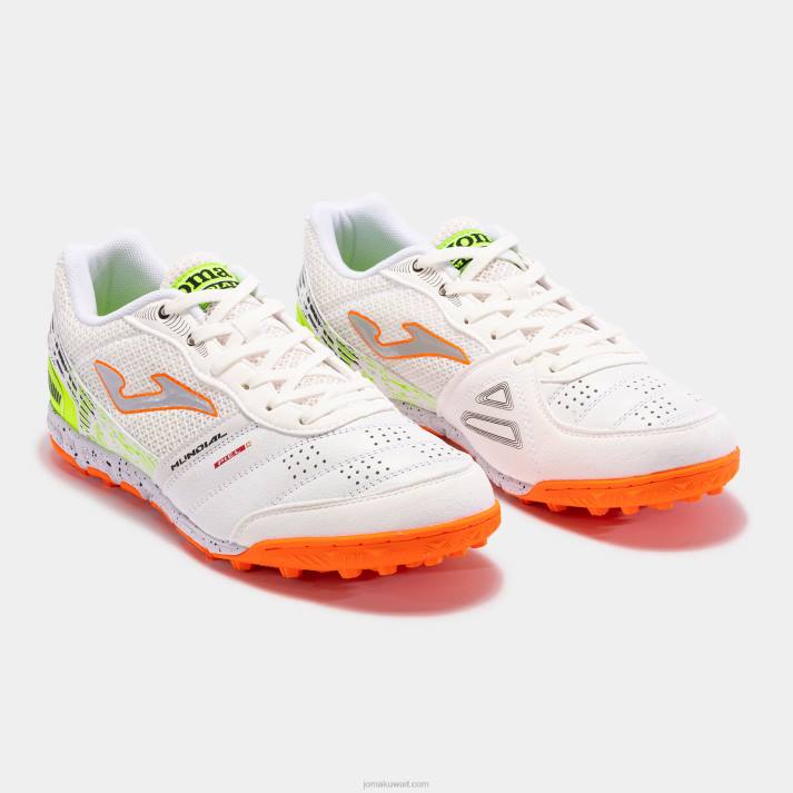 Joma 82P4R39 المرجان الأبيض حذاء كرة القدم مونديال 23 تيرف