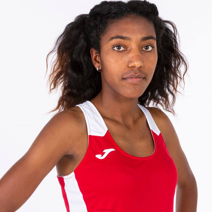 Joma 82P4R4001 احمر ابيض أعلى سجل للدبابات الثاني نحيف