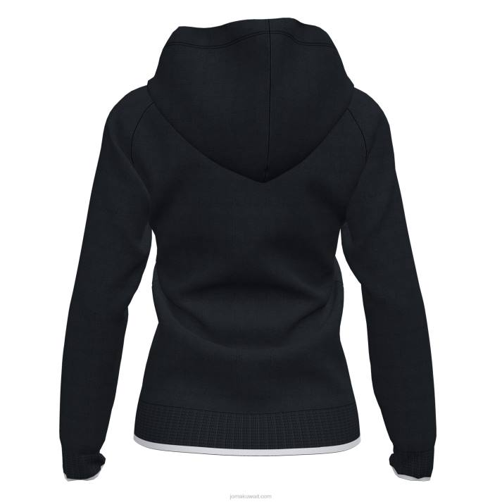 Joma 82P4R4025 أسود أبيض سوبر نوفا II سترة مقنعين نحيف