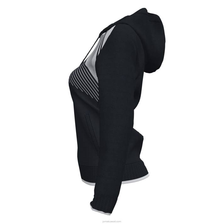 Joma 82P4R4025 أسود أبيض سوبر نوفا II سترة مقنعين نحيف