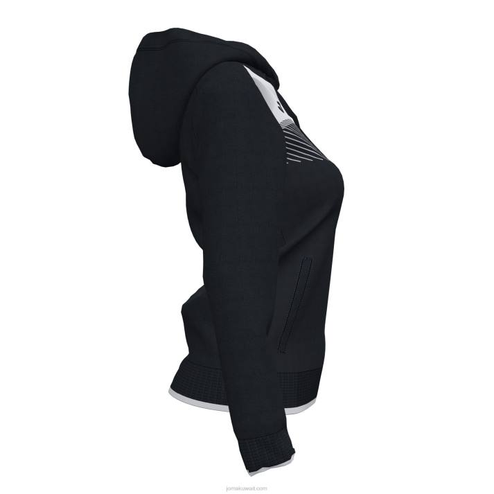 Joma 82P4R4025 أسود أبيض سوبر نوفا II سترة مقنعين نحيف