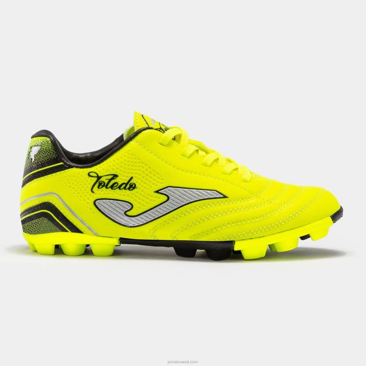 Joma 82P4R4103 نيون أصفر أسود حذاء كرة القدم toledo jr 23 hard ground hg junior