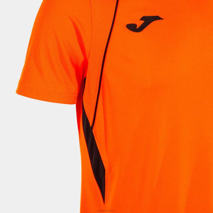 Joma 82P4R413 برتقالي أسود قميص بطولة قصيرة الأكمام السابع رجال