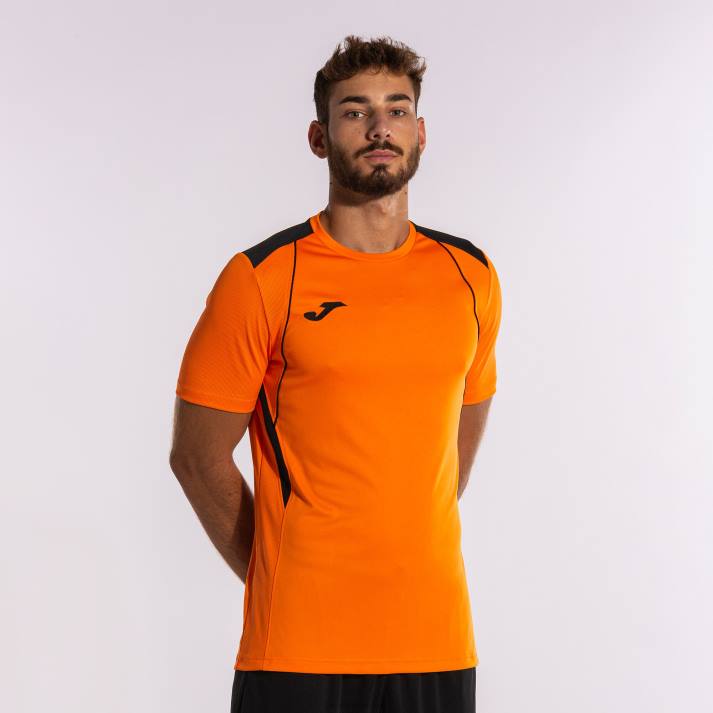 Joma 82P4R413 برتقالي أسود قميص بطولة قصيرة الأكمام السابع رجال