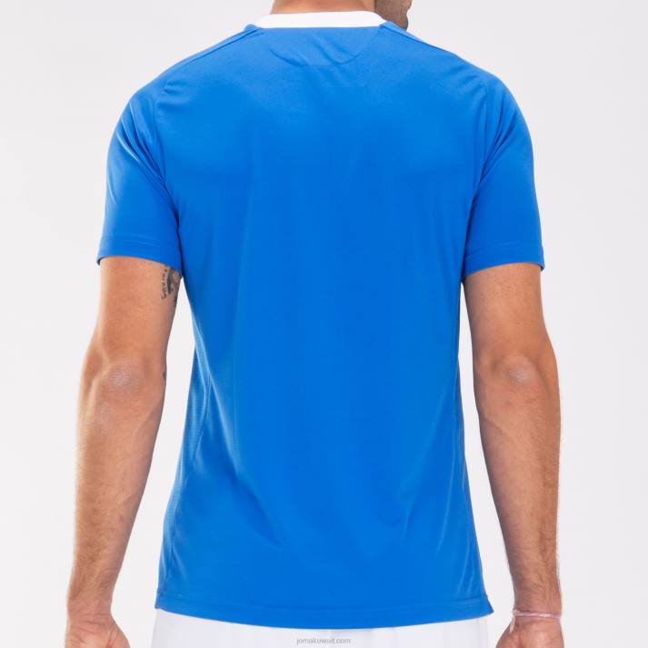 Joma 82P4R4146 أزرق ملكي أبيض قميص بأكمام قصيرة العلم الثاني رجال