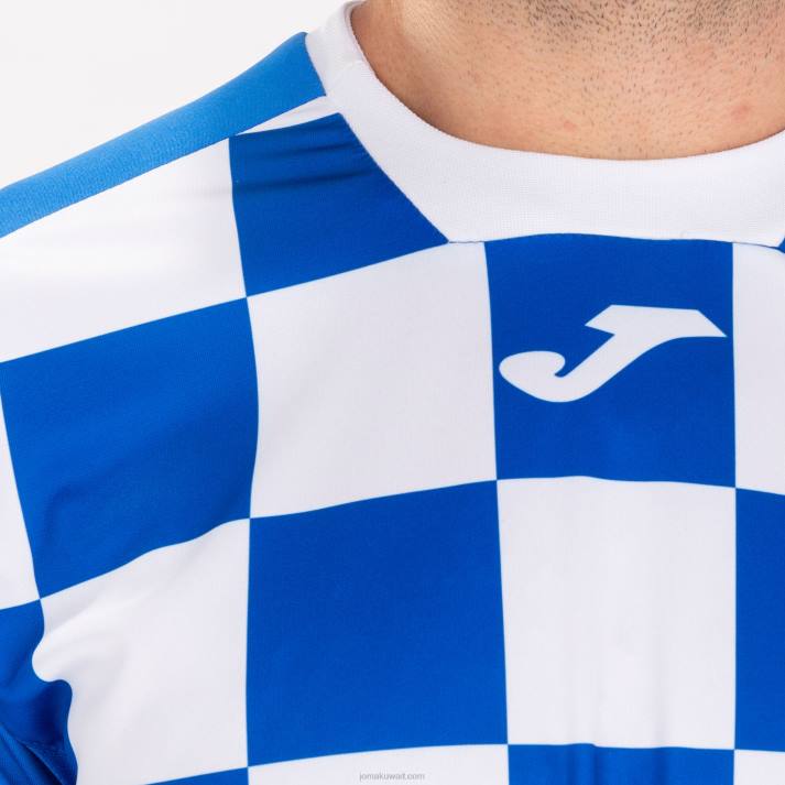 Joma 82P4R4146 أزرق ملكي أبيض قميص بأكمام قصيرة العلم الثاني رجال