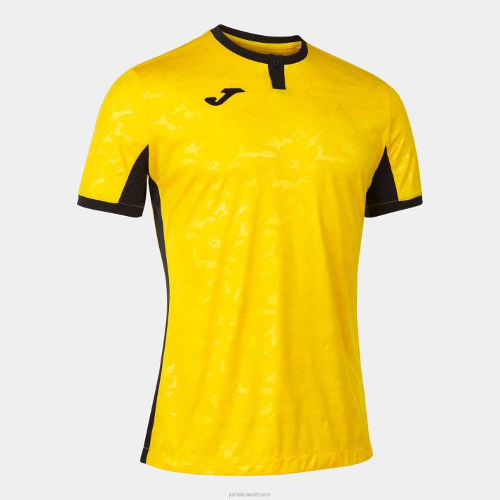 Joma 82P4R4147 أصفر أسود قميص قصير الأكمام toletum الثاني رجال
