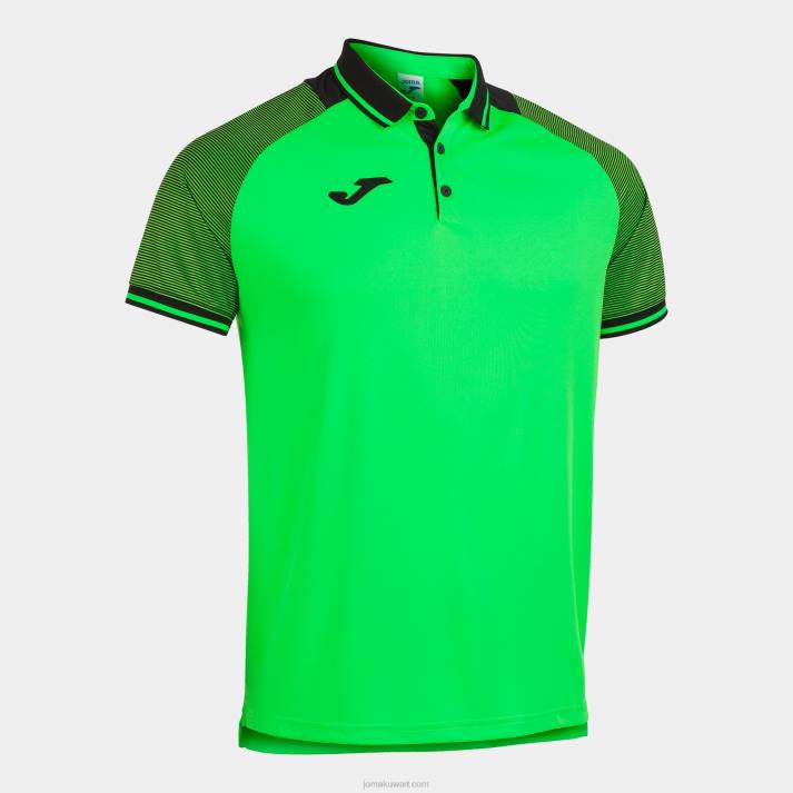 Joma 82P4R4148 نيون أخضر أسود قميص بولو قصير الأكمام أساسي الثاني رجال