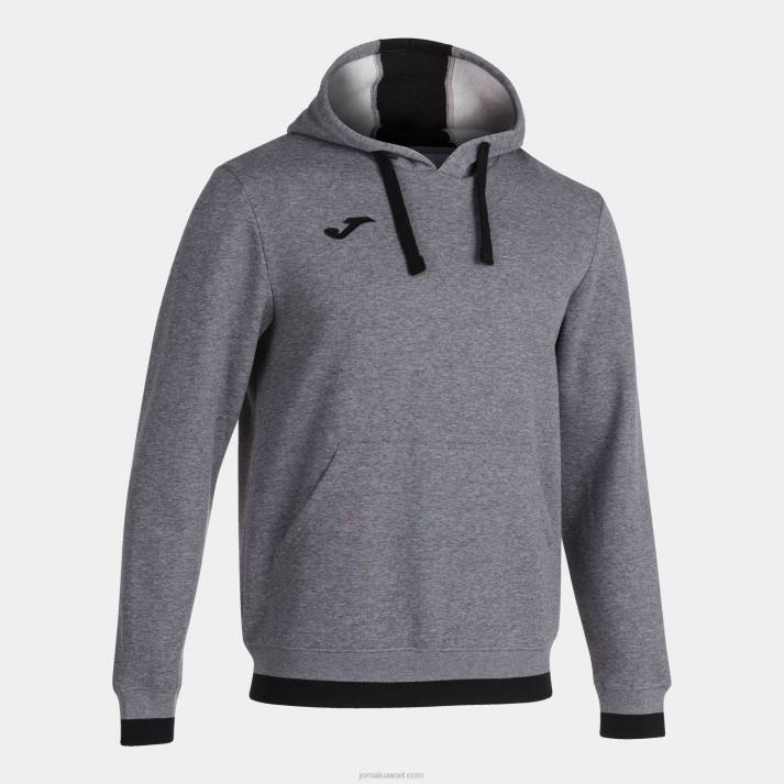 Joma 82P4R4182 مزيج أسود رمادي سترة مقنعين مريحة الثاني رجال