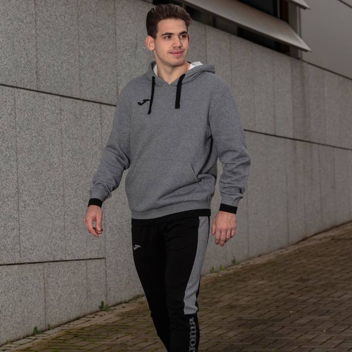 Joma 82P4R4182 مزيج أسود رمادي سترة مقنعين مريحة الثاني رجال