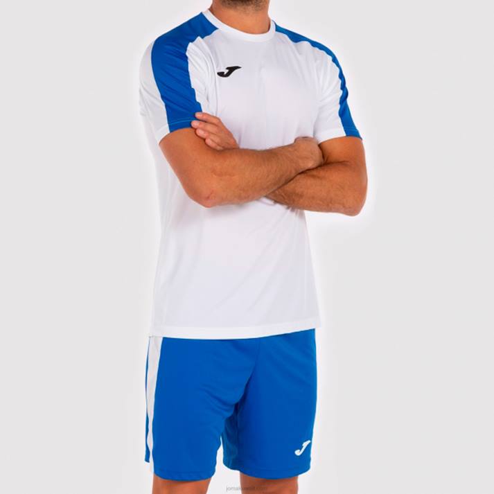 Joma 82P4R4195 أبيض أزرق ملكي أكاديمية قميص بأكمام قصيرة iii رجال