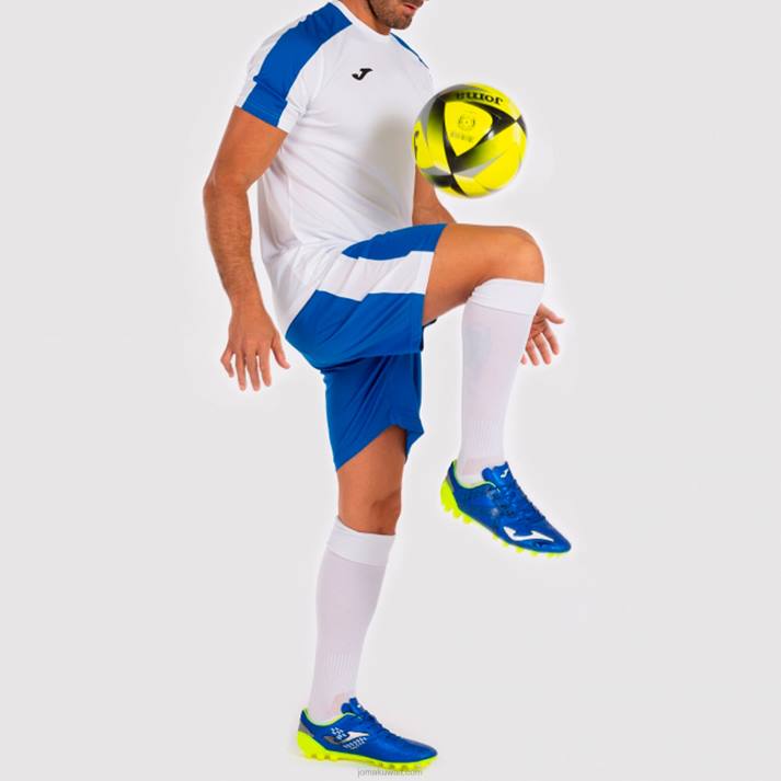 Joma 82P4R4195 أبيض أزرق ملكي أكاديمية قميص بأكمام قصيرة iii رجال