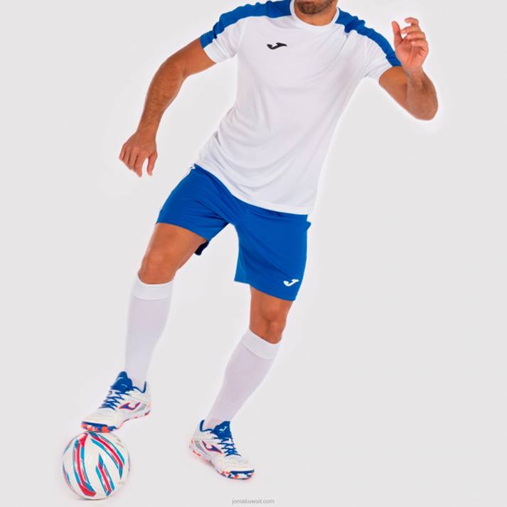 Joma 82P4R4195 أبيض أزرق ملكي أكاديمية قميص بأكمام قصيرة iii رجال