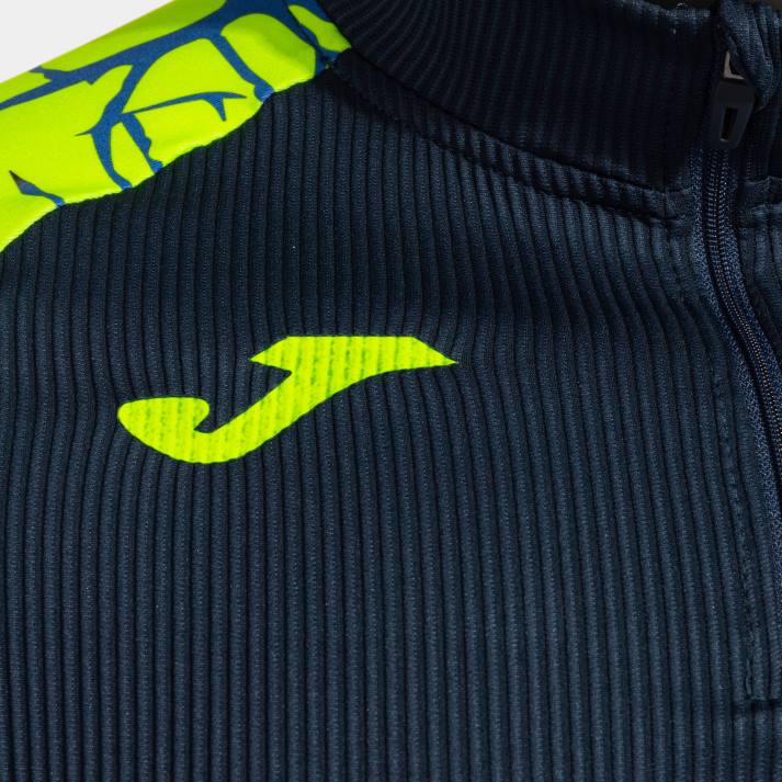 Joma 82P4R4223 الأزرق الداكن أصفر فلوري قميص من النوع الثقيل النخبة التاسع رجال