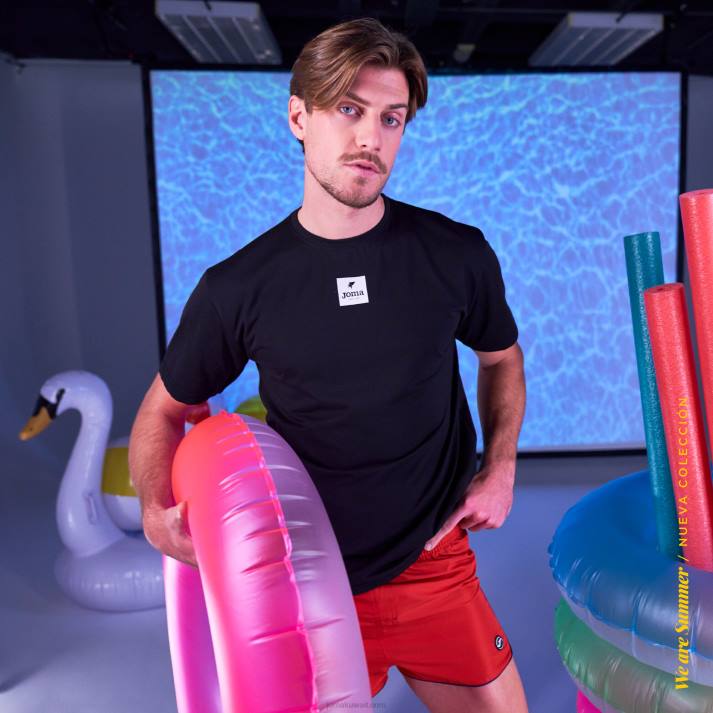 Joma 82P4R4224 أحمر منحنى جذوع السباحة رجال