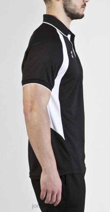 Joma 82P4R4229 أسود أبيض بطولة قميص بولو قصير الأكمام III رجال