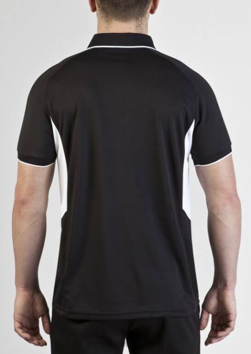 Joma 82P4R4229 أسود أبيض بطولة قميص بولو قصير الأكمام III رجال