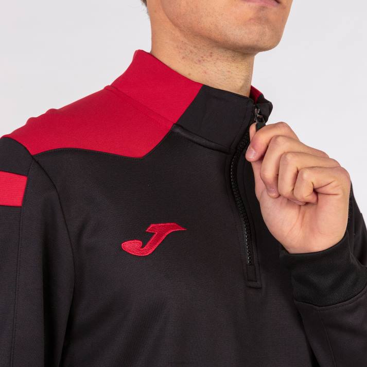 Joma 82P4R4260 أسود أحمر بطولة قميص من النوع الثقيل vi رجال