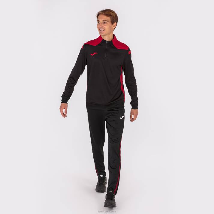 Joma 82P4R4260 أسود أحمر بطولة قميص من النوع الثقيل vi رجال
