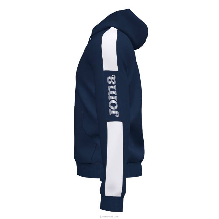 Joma 82P4R4263 الأزرق الداكن الأبيض سترة الشارع مقنعين رجال